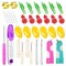 33 Pcs Sewing Tool Kit - with Automatic Needle Threader/Fish Mouth Easy Threader/Gourd and Thumb Shaped Simple Threader/Seam Rippers/Thread Snips/Drawstring Threaders/Awl/Thimbles/Needles
